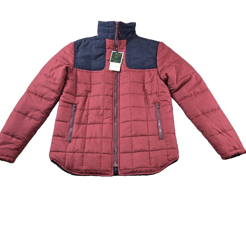 NOMAD Men's Quilted Coat Jacket Full Zip Mock Neck Lined Zip Pockets Size‎ Small